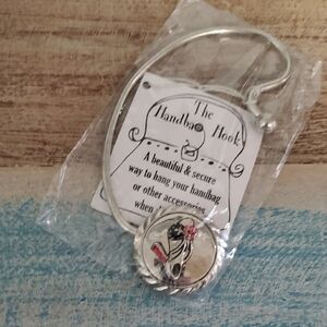 GANZ Silver tonr purse Holder with high heel shoe